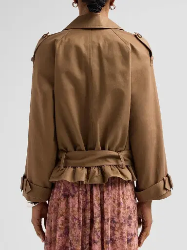 Ba&sh Winnie Short Trench Coat - Moka | Thumbnail 3
