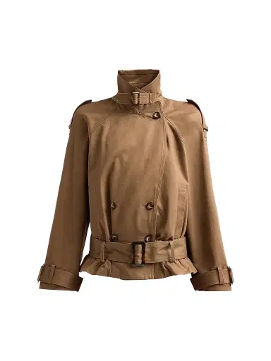 Ba&sh Winnie Short Trench Coat - Moka | Thumbnail 1