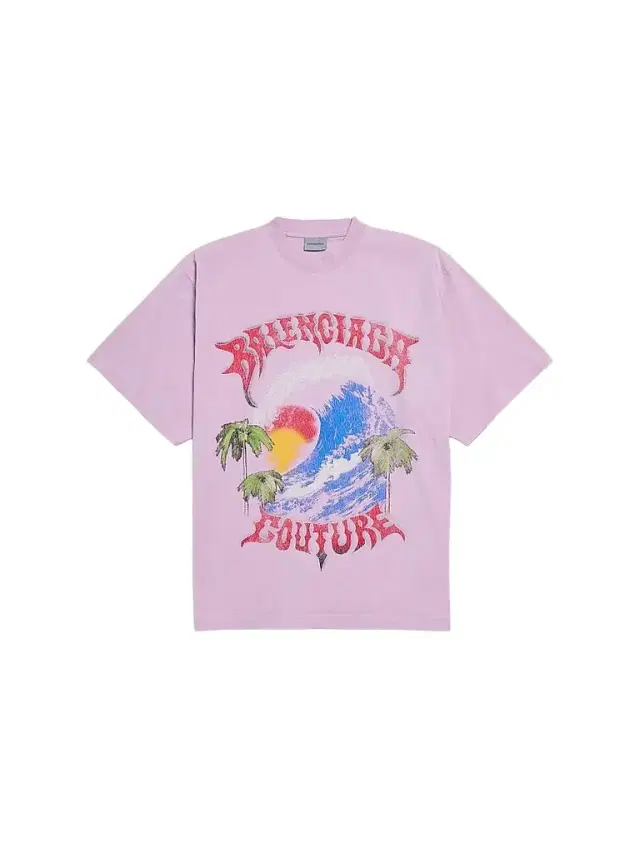 Balenciaga Women's Vintage Surfer Oversized T-Shirt - Old Pink