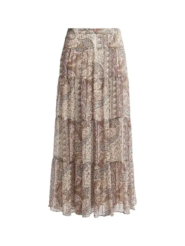 ba & sh Women's Cali Paisley Print Maxi Skirt - Bleu