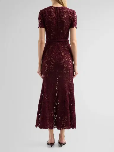 Self-Portrait Women's Lace Belted Midi Dress | Thumbnail 3