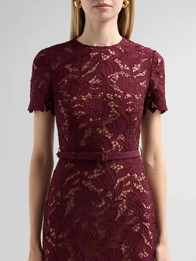 Self-Portrait Women's Lace Belted Midi Dress | Thumbnail 5