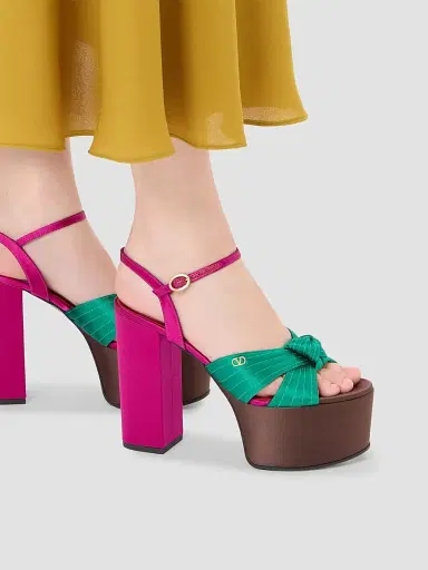 Valentino Garavani Women's 125MM Sandals with Crasher Platform in Satin | Thumbnail 7 Valentino Garavani Women's 125MM Sandals with Crasher Platform in Satin | Thumbnail 7