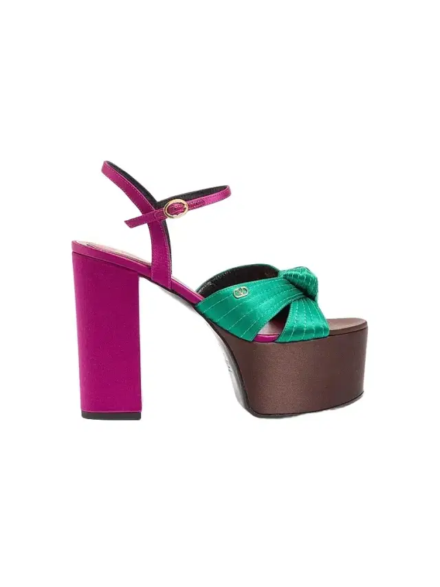 Women's 125MM Sandals with Crasher Platform in Satin - Multicolored