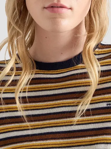 Prada Women's Short-Sleeved Striped Cashmere Sweater - Blue Multicolor - Size 10 | Thumbnail 6 Prada Women's Short-Sleeved Striped Cashmere Sweater - Blue Multicolor - Size 10 | Thumbnail 6