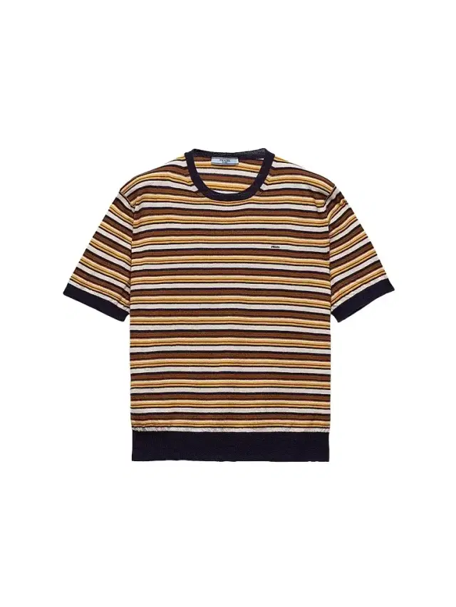 Women's Short-Sleeved Striped Cashmere Sweater - Blue Multicolor - Size 10 Women's Short-Sleeved Striped Cashmere Sweater - Blue Multicolor - Size 10