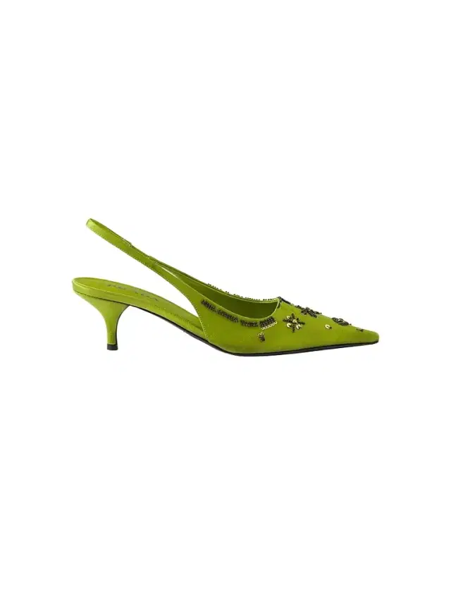 Women's Embroidered Satin Slingback Pumps Women's Embroidered Satin Slingback Pumps