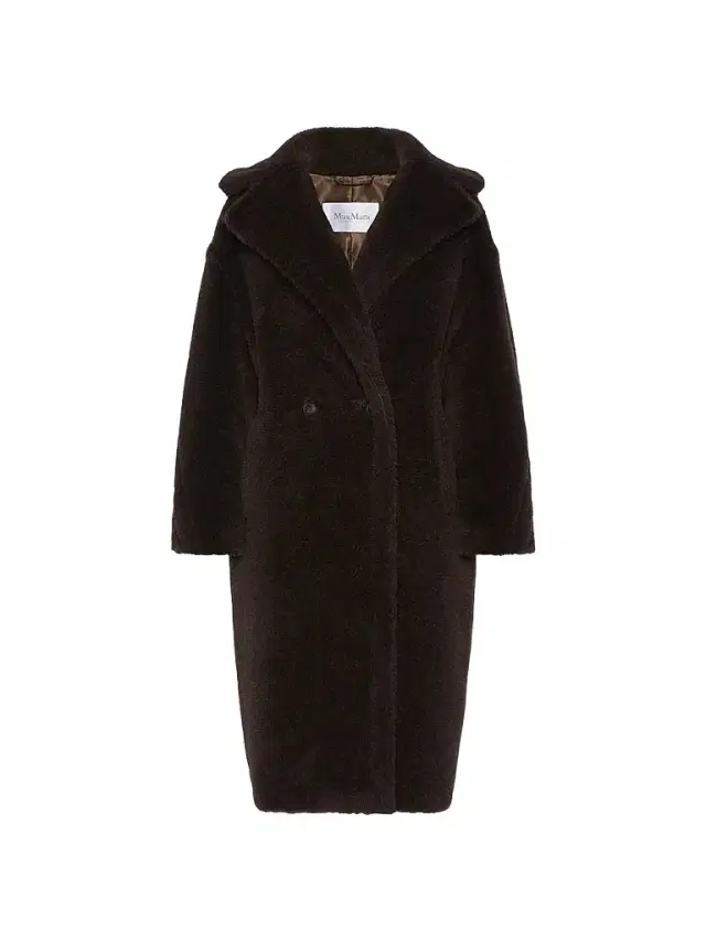 Women's Teddy Bear Icon Coat in Alpaca and Wool - Dark Brown