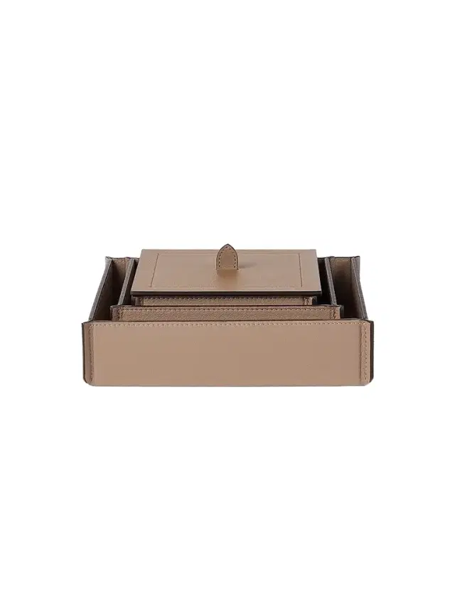 Brunello Cucinelli Trio of Leather Organizer Boxes with Lids - Brown
