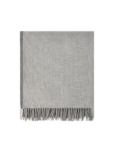 Brunello Cucinelli Cashmere Travel Throw with Selvedge and Fringe | Thumbnail 1