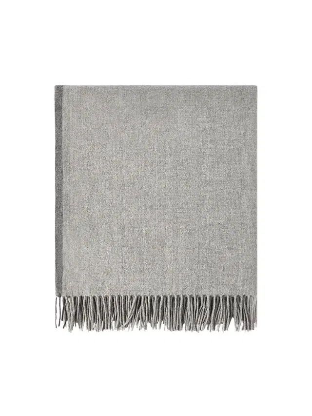 Brunello Cucinelli Cashmere Travel Throw with Selvedge and Fringe