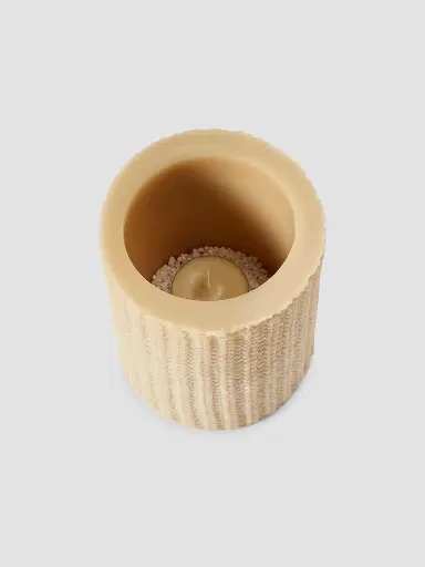 Brunello Cucinelli Large Wax Lantern with English Rib Knit Effect | Thumbnail 2 Brunello Cucinelli Large Wax Lantern with English Rib Knit Effect | Thumbnail 2