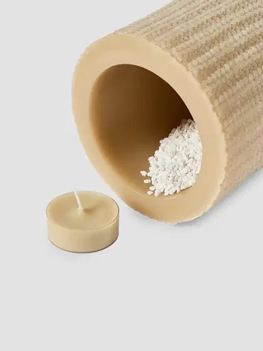 Brunello Cucinelli Large Wax Lantern with English Rib Knit Effect | Thumbnail 3 Brunello Cucinelli Large Wax Lantern with English Rib Knit Effect | Thumbnail 3