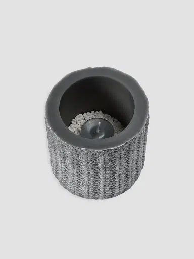Brunello Cucinelli Small Wax Lantern with English Rib Knit Effect | Thumbnail 2 Brunello Cucinelli Small Wax Lantern with English Rib Knit Effect | Thumbnail 2