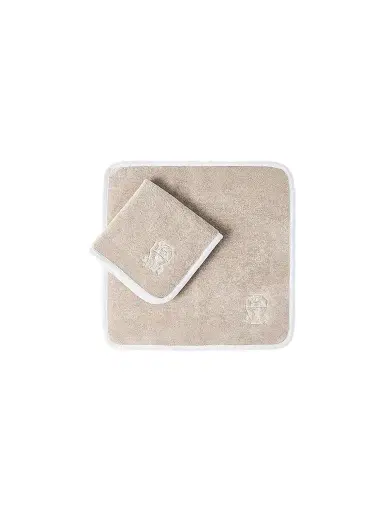 Brunello Cucinelli 2 Piece Cotton Terrycloth Hand Towel Set with Embroidery | Thumbnail 1 Brunello Cucinelli 2 Piece Cotton Terrycloth Hand Towel Set with Embroidery | Thumbnail 1
