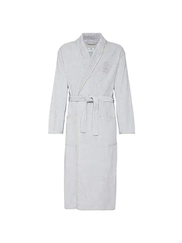 Brunello Cucinelli Women's Cotton Terrycloth Bathrobe with Linen Trims