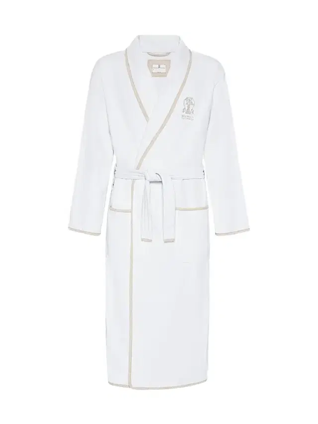 Brunello Cucinelli Women's Cotton Terrycloth Bathrobe with Linen Trims