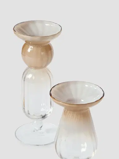 Brunello Cucinelli Pair of Murano Glass Candlestick Holders | Thumbnail 3 Brunello Cucinelli Pair of Murano Glass Candlestick Holders | Thumbnail 3