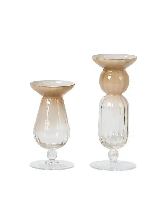 Brunello Cucinelli Pair of Murano Glass Candlestick Holders