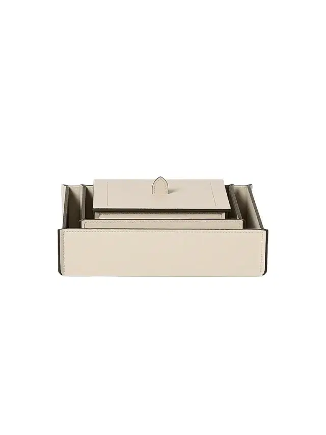 Brunello Cucinelli Trio of Leather Organizer Boxes with Lids -