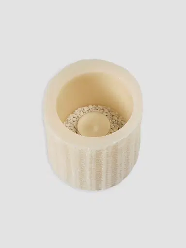 Brunello Cucinelli Small Wax Lantern with English Rib Knit Effect | Thumbnail 2 Brunello Cucinelli Small Wax Lantern with English Rib Knit Effect | Thumbnail 2
