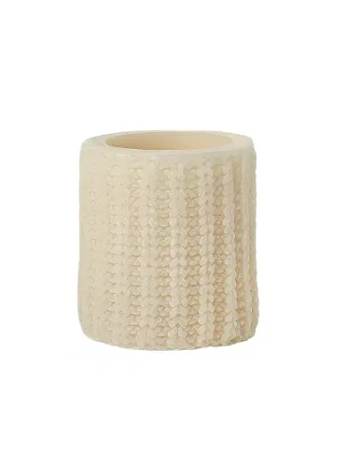 Brunello Cucinelli Small Wax Lantern with English Rib Knit Effect | Thumbnail 1 Brunello Cucinelli Small Wax Lantern with English Rib Knit Effect | Thumbnail 1
