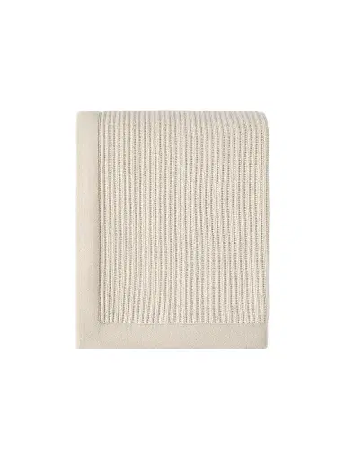 Brunello Cucinelli Cashmere Half English Rib Knit Throw | Thumbnail 1 Brunello Cucinelli Cashmere Half English Rib Knit Throw | Thumbnail 1