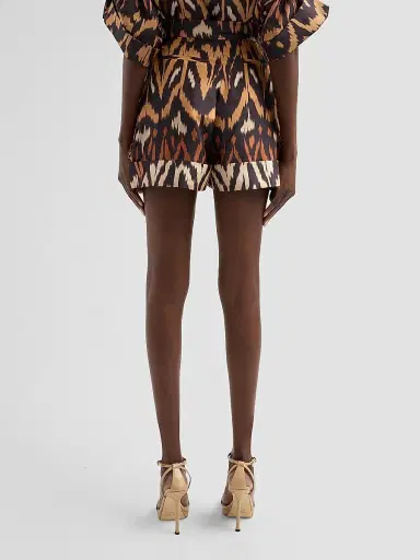 Zimmermann Women's Aster Silk Ikat-Inspired Shorts - Charcoal Ikat | Thumbnail 3