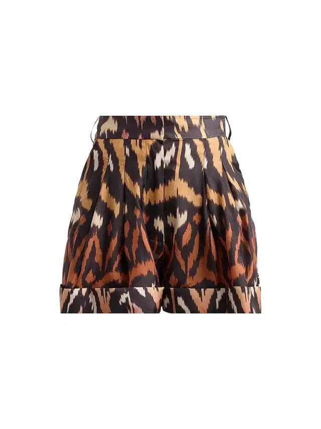 Zimmermann Women's Aster Silk Ikat-Inspired Shorts - Charcoal Ikat