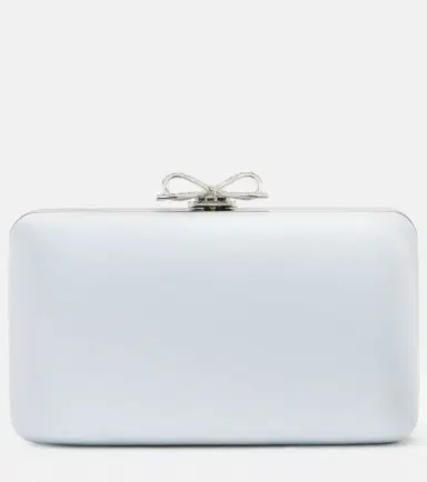 Self-Portrait Bow embellished satin clutch | Thumbnail 2