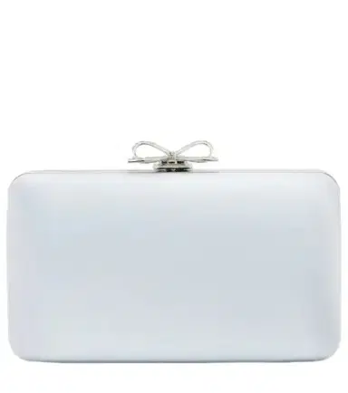 Self-Portrait Bow embellished satin clutch | Thumbnail 1