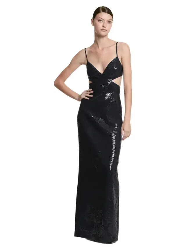 Michael Kors Collection Hand-Embroidered Sequin Double Crepe Sablé Cutout Gown