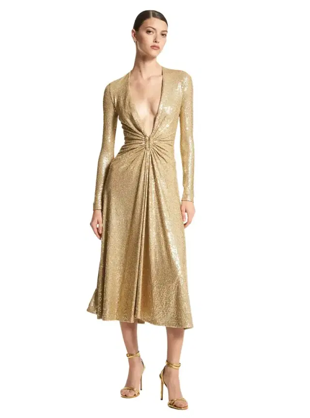 Michael Kors Collection Hand-Embroidered Sequin Stretch Jersey Dance Dress