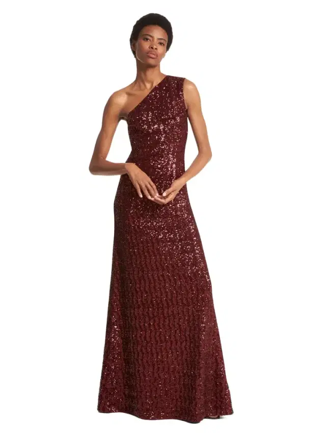 Michael Kors Collection Sequined Stretch Tulle One-Shoulder Gown