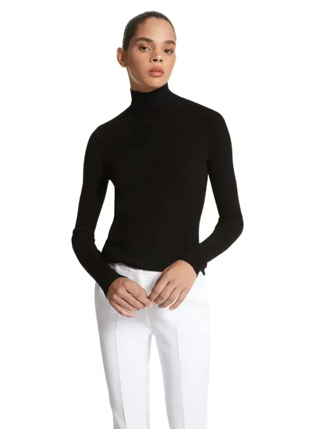Michael Kors Collection Ribbed Stretch Viscose Turtleneck Sweater