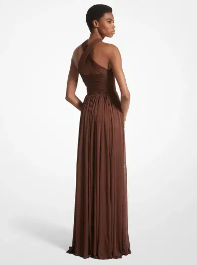 Michael Kors Collection Chiffon Jersey Cross-Front Gown | Thumbnail 2