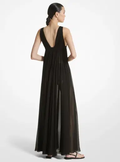 Michael Kors Collection Silk Chiffon Empire Goddess Gown in | Thumbnail 2 Michael Kors Collection Silk Chiffon Empire Goddess Gown in | Thumbnail 2