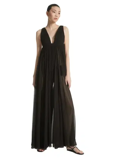 Michael Kors Collection Silk Chiffon Empire Goddess Gown in | Thumbnail 1 Michael Kors Collection Silk Chiffon Empire Goddess Gown in | Thumbnail 1
