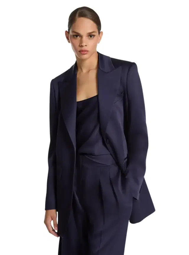 Michael Kors Collection Double Satin Charmeuse Boyfriend Blazer