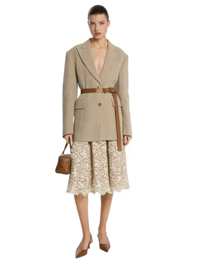 Michael Kors Collection Linen Carved Blazer