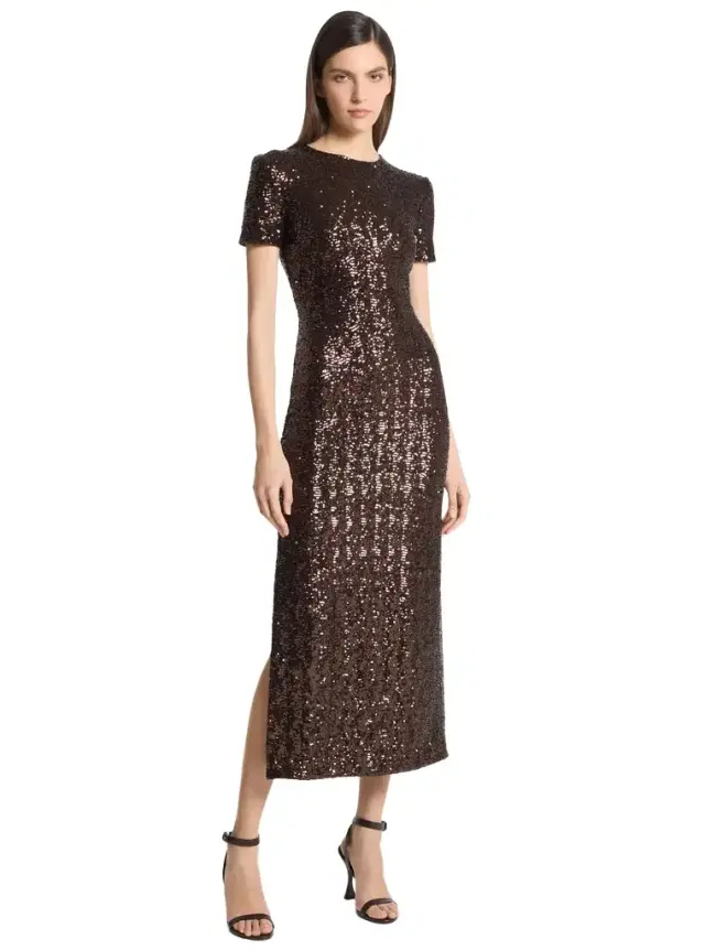 Michael Kors Collection Sequined Stretch T-Shirt Midi Dress