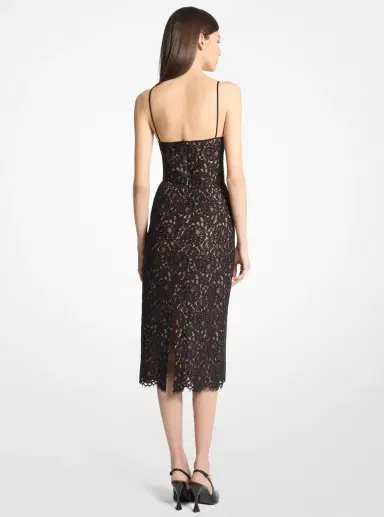 Michael Kors Collection Corded Floral Lace Slip Dress in | Thumbnail 2