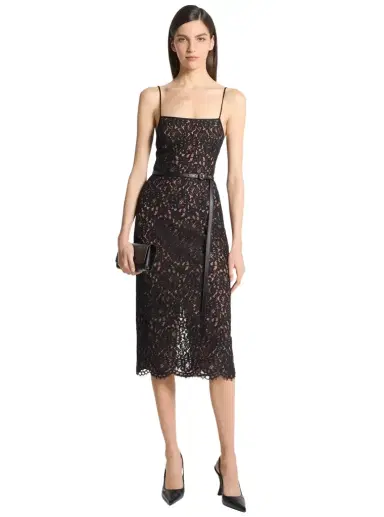 Michael Kors Collection Corded Floral Lace Slip Dress in | Thumbnail 1