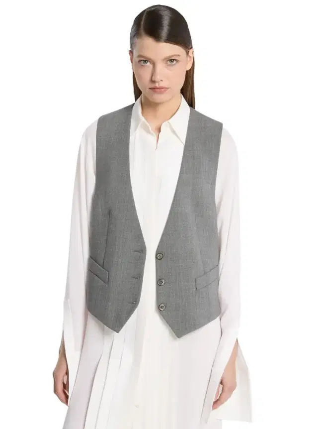 Michael Kors Collection Stretch Wool Cropped Vest