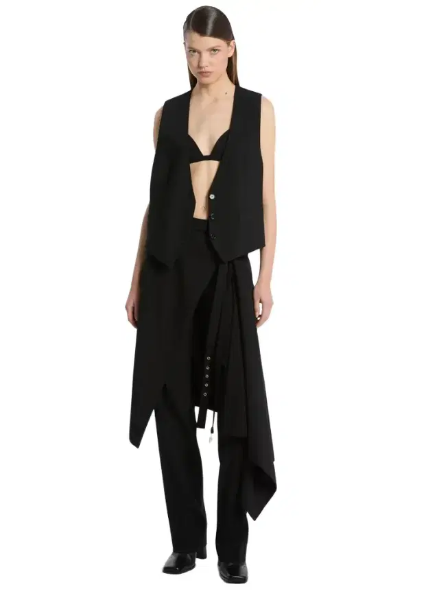 Michael Kors Collection Wool Broadcloth Cropped Vest