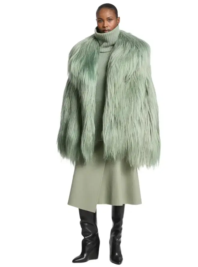 Michael Kors Collection Long Haired Shearling Peacoat
