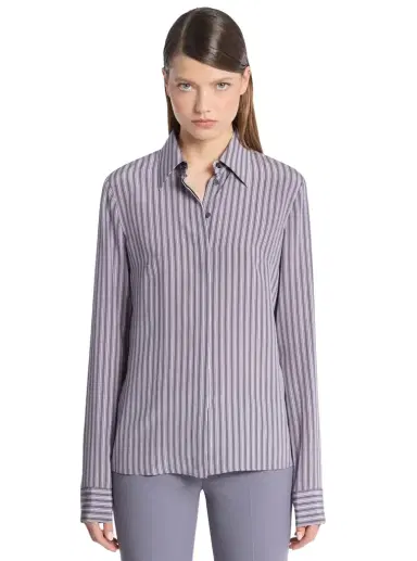 Michael Kors Collection Hansen Striped Silk Crepe De Chine Shirt | Thumbnail 1