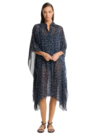 Michael Kors Collection Floral Chiné Silk Voile Caftan | Thumbnail 1