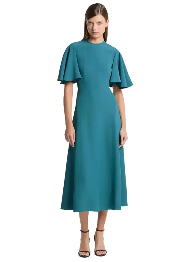 Michael Kors Collection Crepe Cady Flutter-Sleeve Dress