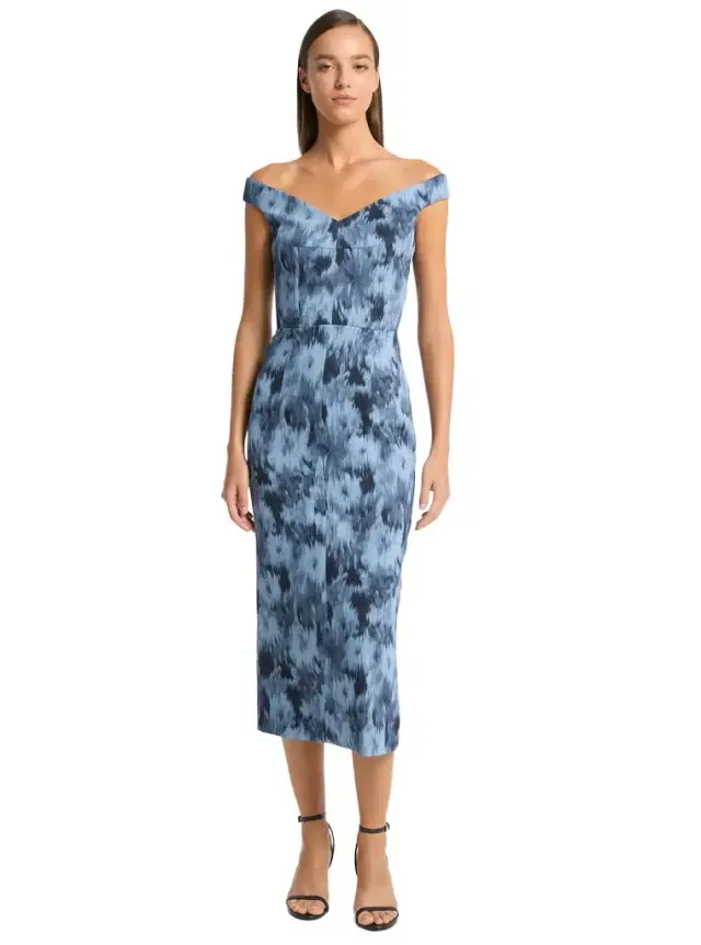 Michael Kors Collection Floral Chiné Stretch Cady Sheath Dress